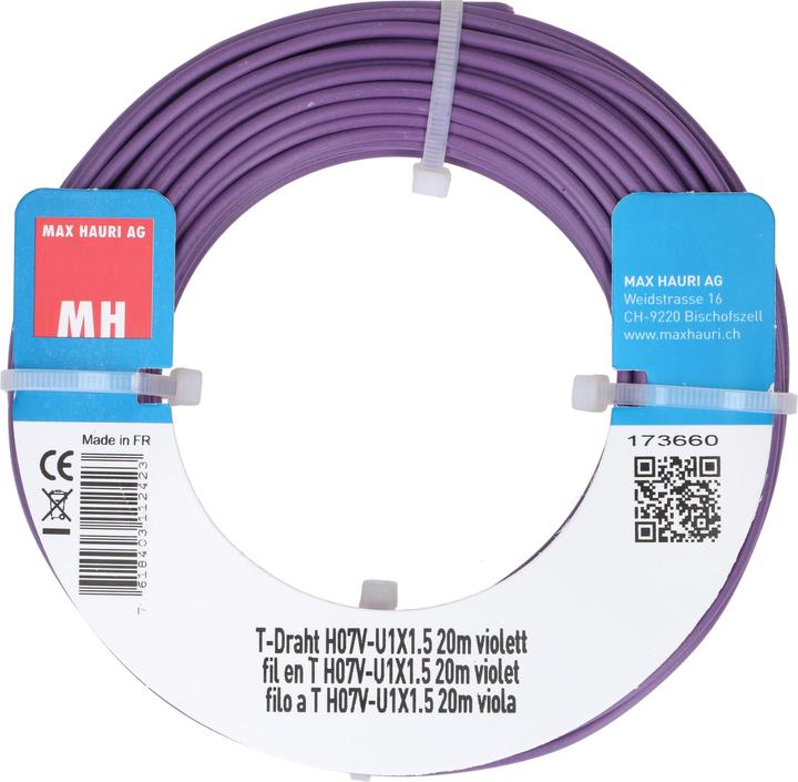 Image du produit Max Hauri Fil en T 1.5mm2 20m violet (20 m)