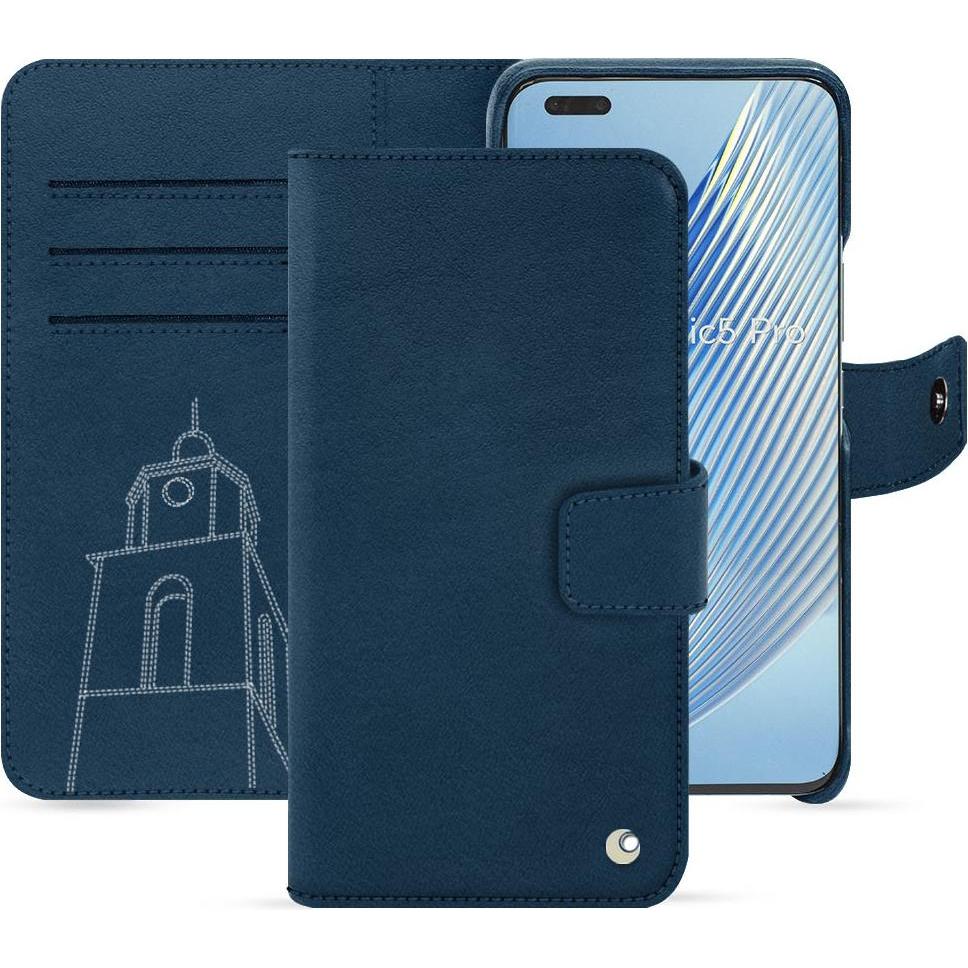 Noreve Lederschutzhülle Honor Magic5 Pro (Honor Magic5 Pro), Smartphone Hülle, Blau