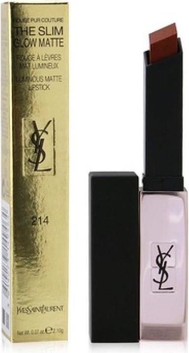 Actual product image Yves Saint Laurent Rouge Pur Couture The Slim Glow Matte Illicit Orange 214 (Illicit Orange)