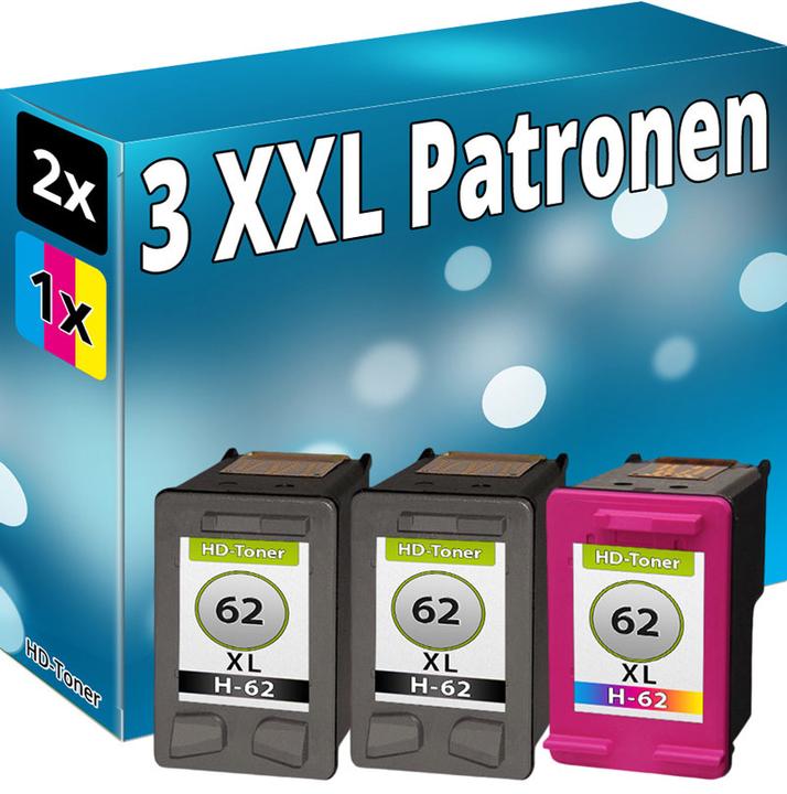 Produktbild Druckfuxx 3x TINTE PATRONEN für HP 62-XL ENVY 5540 5541 5542 5543 5544 5545 5546 5640 5642
