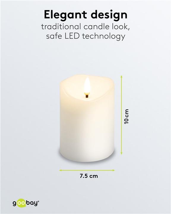 Actual product image Goobay 4er-Set LED-Echtwachskerzen, weiss (4 x)