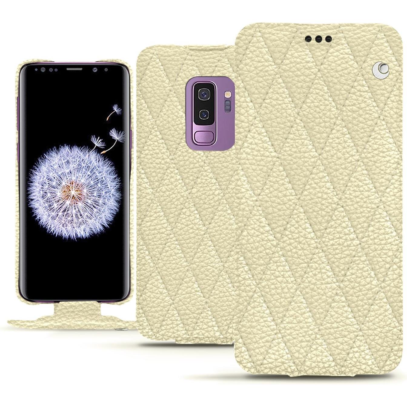 Thumbnail - Noreve Lederschutzhülle vertikal (Samsung Galaxy S9+), Smartphone Hülle, Beige