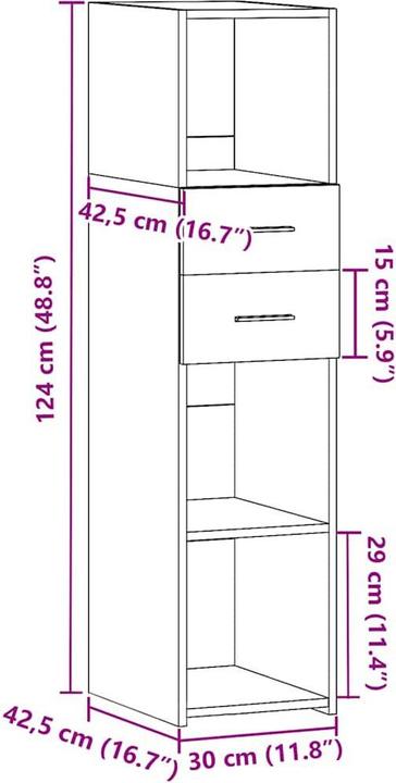 Image du produit vidaXL Highboard (30 x 42.50 x 124 cm)
