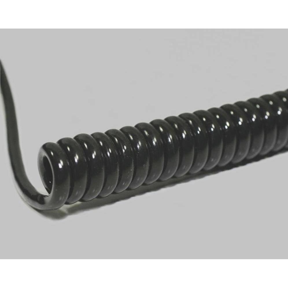 BKL Electronic, Kabelleitung, 1506230 Spiralkabel Li12Y11Y 400mm / 1600mm 10 x 0.14mm² Schwarz 1St. (1.60 m)