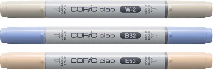 Image du produit Copic CIAO - Marqueurs (Palette Cozy. B-32 Bleu pâle, E-53 Soie brute, W-2 Warm Gray No. 2, 6 mm, 3 x)