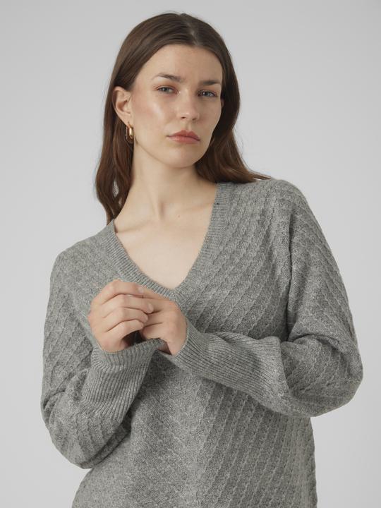 Produktbild Vero Moda VMANJASTINNA LONG V-NEK PULLOVER GA EXC Strickpullover (S)