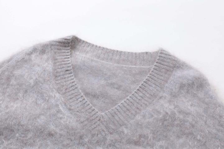 Produktbild Bellemere Pullover Brushed Pure Cashmere V-Neck Sweater (One Size)