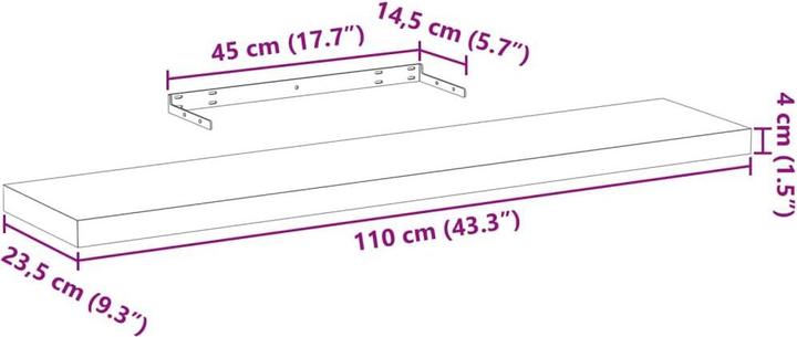 Immagine prodotto vidaXL Schweberegal (110 x 23.50 x 4 cm)