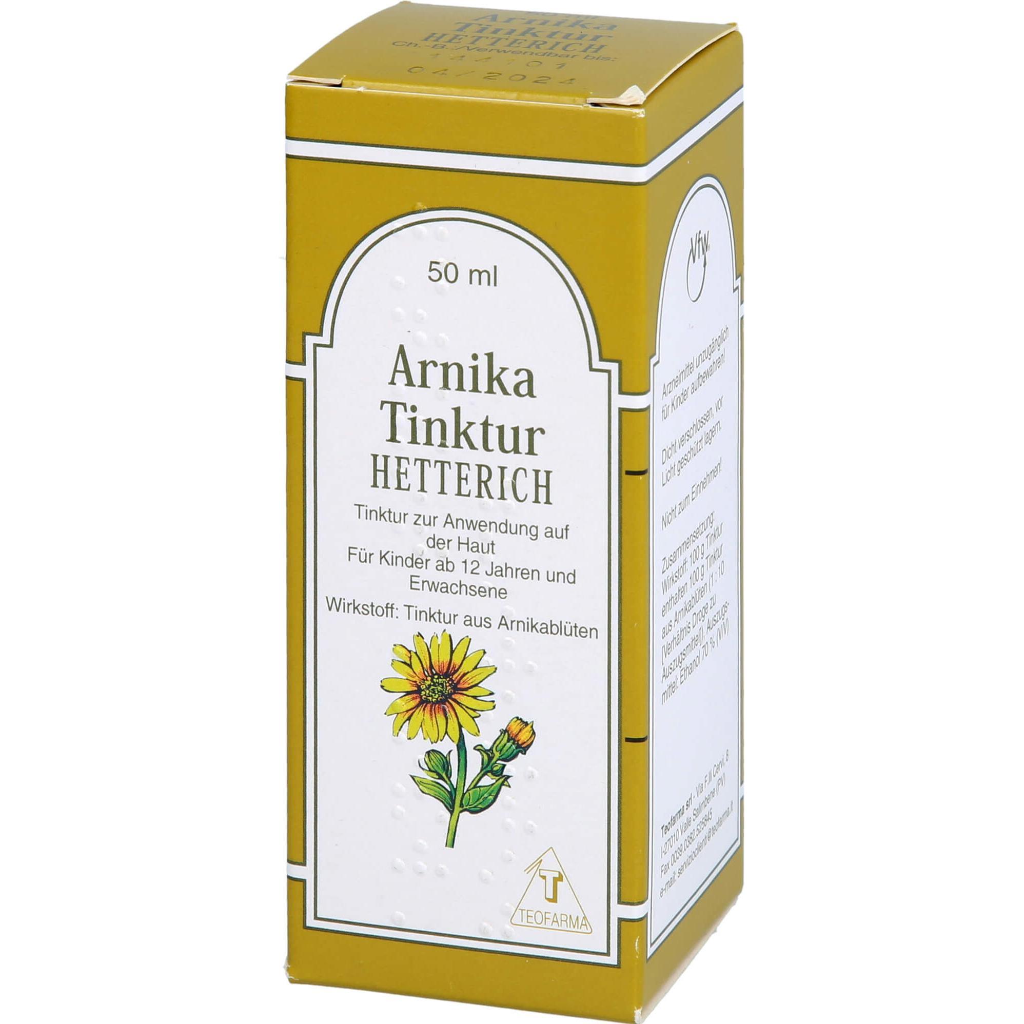 Thumbnail - Hettich, Muskelsalbe + Kühlpad, Arnikatinktur Hetterich, 50 ml Lösung (50 ml)