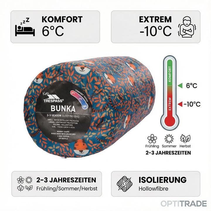 Produktbild Trespass BUNKA - Kinder Schlafsack (170 cm)