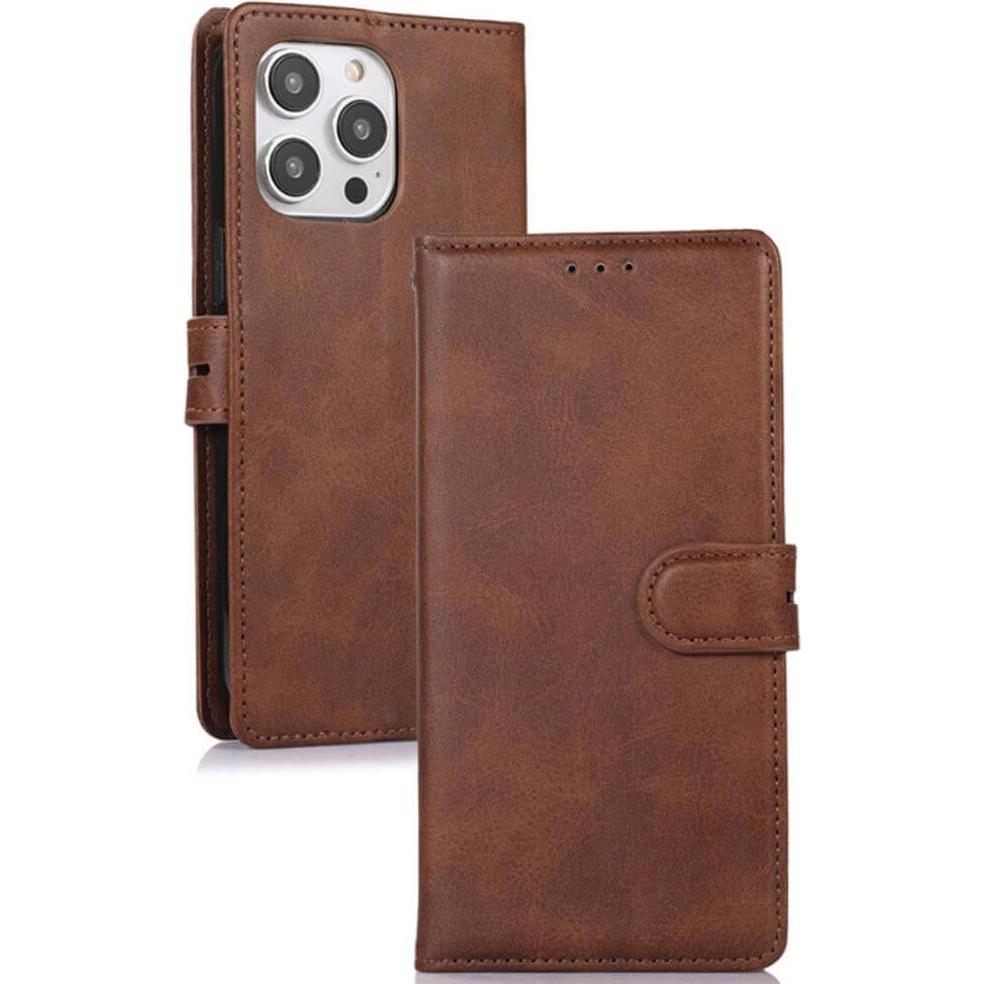 Cover-Discount iPhone 15 - Premium Handyhülle Etui braun (Apple iPhone 15), Smartphone Hülle, Braun