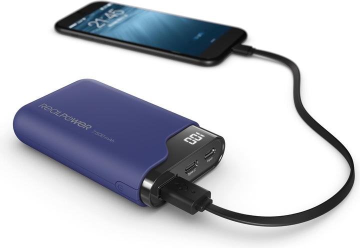 Productafbeelding RealPower Powerbank Type C 7500 middernacht (7500 mAh, 27.75 Wh)