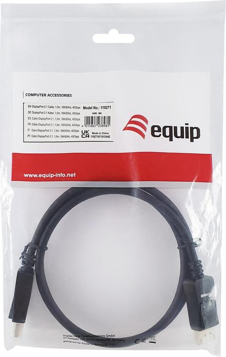 Actual product image equip DisplayPort 2.1 St/St 16K/60Hz comp.HDCP Prem. gr (1 m)