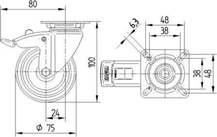 Produktbild Tente Lenkrolle