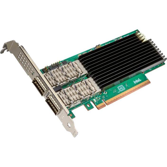 Intel NIC/PCiE upto 100Gb QSFP28 x2 Bulk (Mini PCI Express), Netzwerkkarte, Grün, Schwarz, Silber
