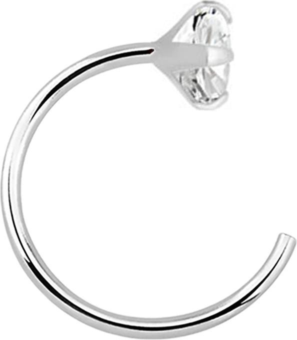 Produktbild Star Piercing Nasenring offen silber Kristall silber (ohne Messing, 925 Sterlingsilber)