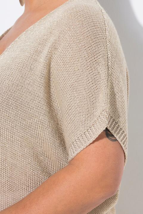 Actual product image Miamoda Strickshirt, oversized, Glitzer-Effekt, Fransensaum (46, 48)