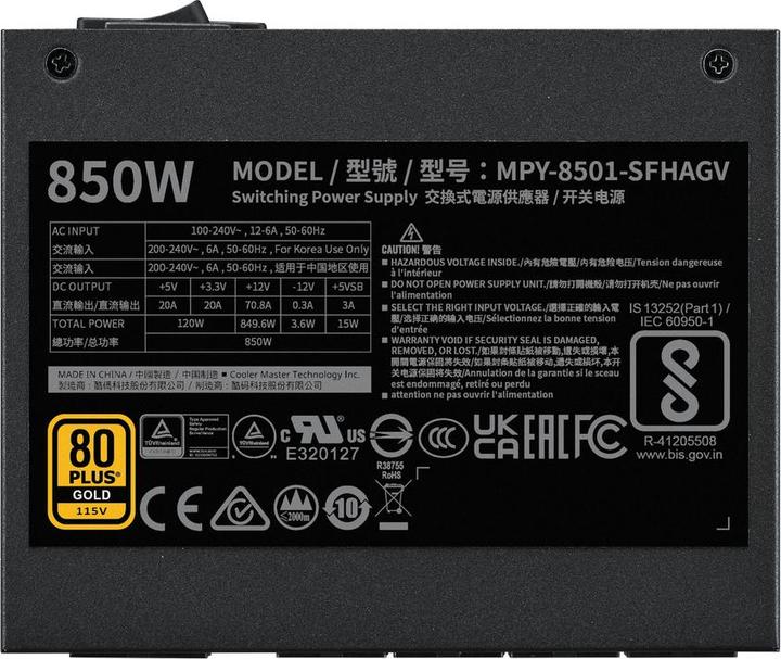 Produktbild Cooler Master CM V850 SFX 80+ Gold ATX 3.1,90° 12VHPWR cable (850 W)