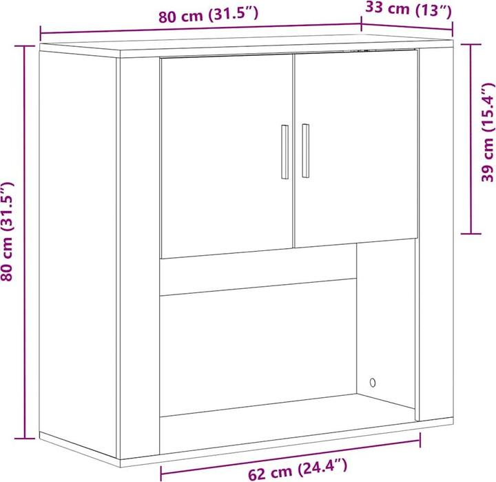 Immagine prodotto vidaXL Scaffale a muro (80 x 33 x 80 cm)