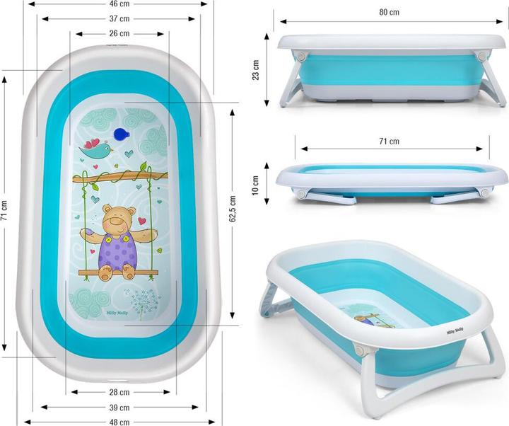 Productafbeelding Mally Aqua blauw vouwbad