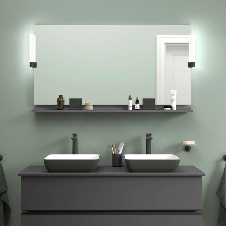 Actual product image Duravit Sivida shelf, holder diamond black matt, 1280x115x35mm