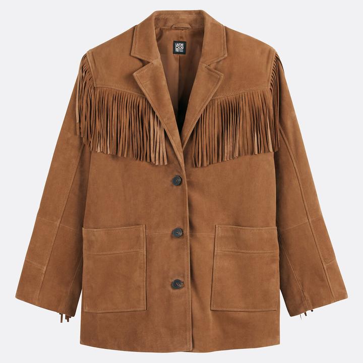 Actual product image La Redoute Collections Gerade geschnittene Jacke mit Fransen (S)