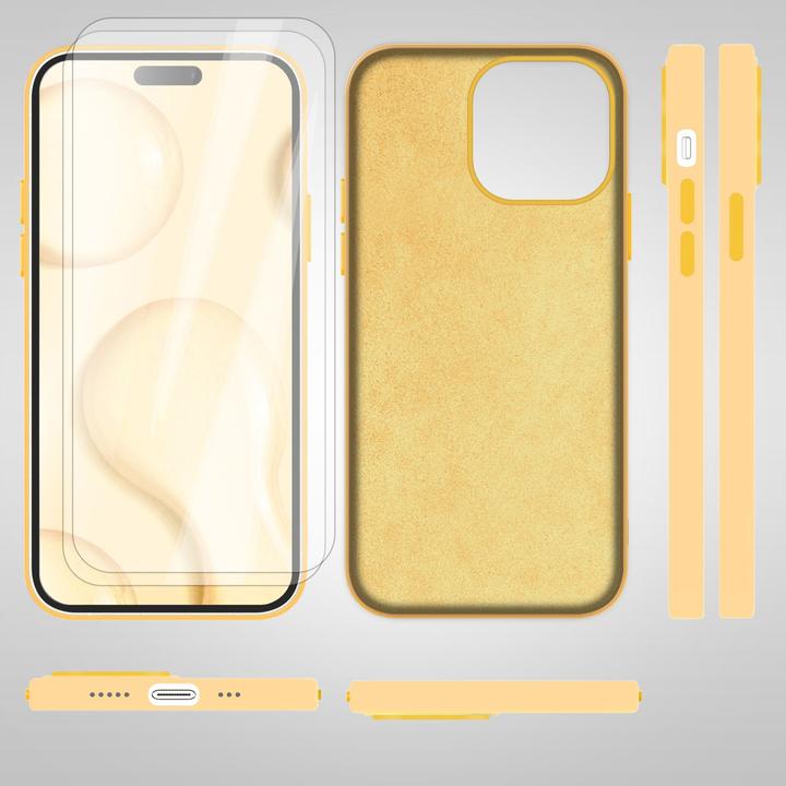 Actual product image Nalia Liquid silicone case with MagSafe function & 2x display protection glass (Apple iPhone 14 Pro)