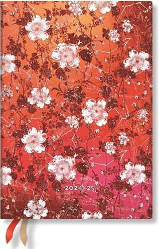 Paperblanks PAPERBLAN Agenda Sakura Midi 24/25 DFD5421 1W/2S 13M FR HOR HC 13x18cm (13 x 18 cm)
