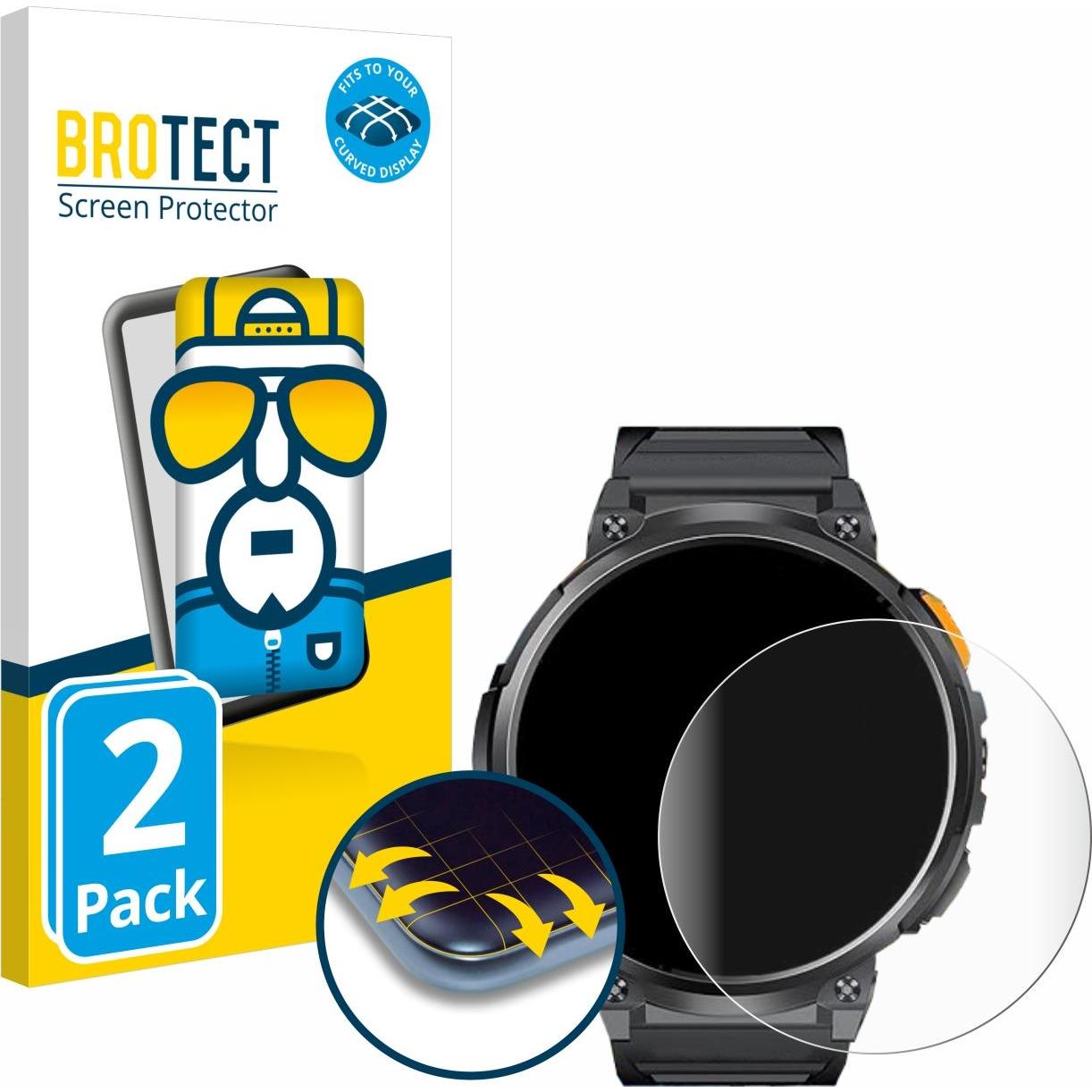 BROTECT Fullscreen Schutzfolie Displayschutz Folie Klar Transparent, Smartwatch Schutzfolie, Transparent