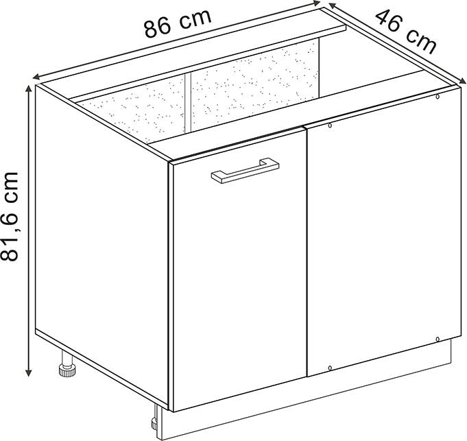 Produktbild Vicco Eckunterschrank R-Line, Edelgrau/Goldkraft Eiche, 86 cm, AP Eiche