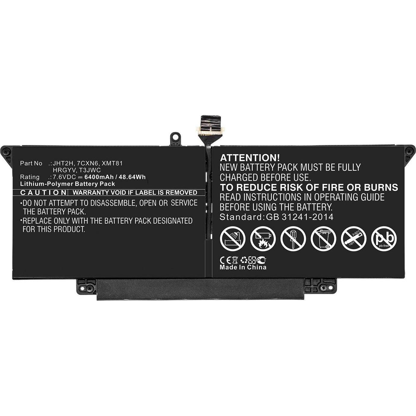 CoreParts Laptop Battery for DELL (6400 mAh), Notebook Akku, Schwarz