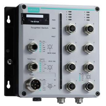 Moxa En50155 Managed M12 Ethernet Switch (TN-5510A-2GTXBP-WV-CT-T) - Ethernet, Netzwerk Switch