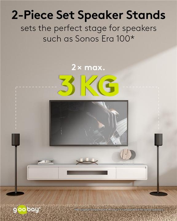 Image du produit Goobay Pied de haut-parleur Modern Era 1 Base (1 pièce, Support, Rotatif)