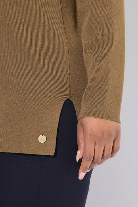 Produktbild Ulla Popken Pullover, Ripp-Stehkragen, Langarm, Feinstrick (58)