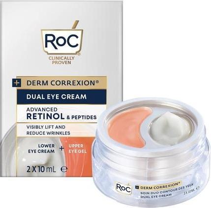 Roc Derm Correxion Dual Eye Cream 2-in-1 Eye Duo for Visible Eye Lift Dark Circle & Puffiness Reduct (Crème pour les yeux, 20 ml)