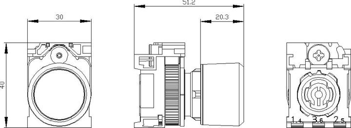 Actual product image Siemens Front push-button 1f rt Ř22mm rnd 3SU1200-0EB20-0AA0