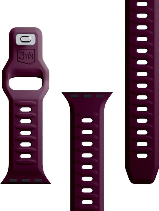 Produktbild 3MK Silicone Watch Strap ciemnofioletowy /mulberry dla Apple Watch 38/40/41mm (Silikon, Edelstahl)