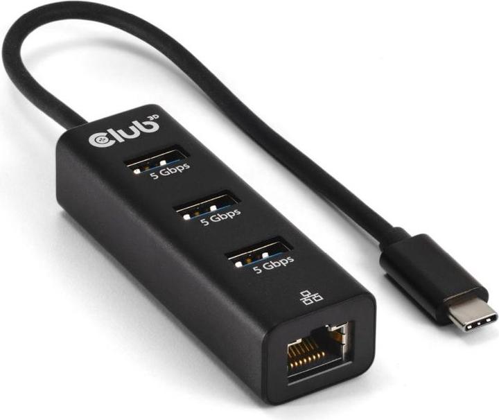 Image du produit Club 3D Club3D USB Hub USB Type-C 3.2 > 3x USB Type A Gigabit Ethernet retail (USB-C, 4 ports)