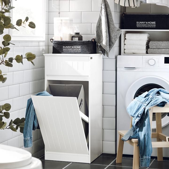 Actual product image SoBuy Laundry cupboard with fold-out laundry chest (40 x 39 x 86 cm)