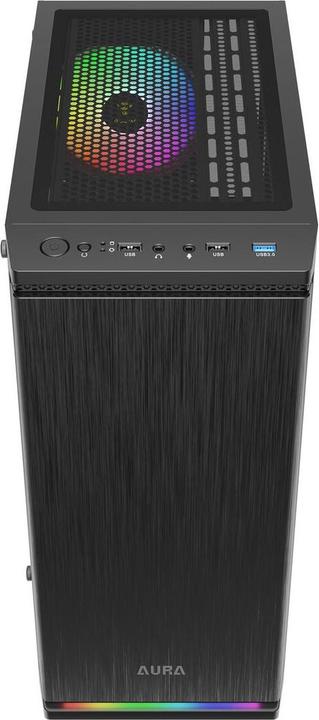 Actual product image Gamdias Boitier Moyen Tour ATX Aura GC8 RGB avec panneau vitré (Noir) (ATX, mATX, Mini-ITX)
