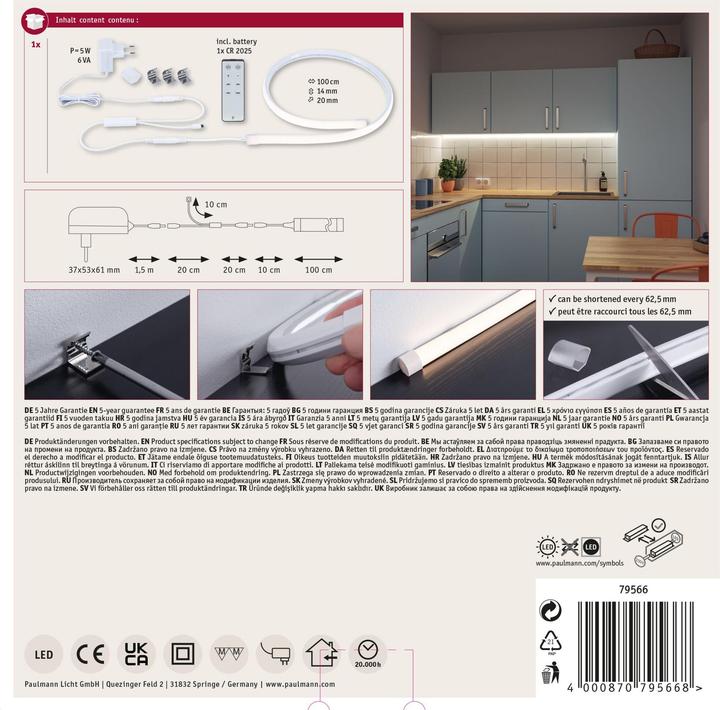 Actual product image Paulmann SimpLED Stripe Set Delta Tube (Warm white, 100 cm, Indoor)