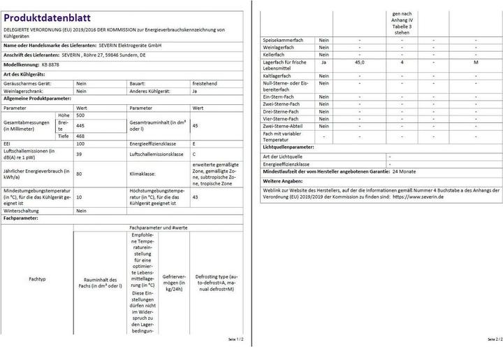 Image du produit Severin KB8878 (45 l)