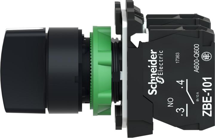 Produktbild Schneider Electric 3-Positionen-Schalterknopf 22 mm Schwarz 2Z verriegelnd (XB5AD33)