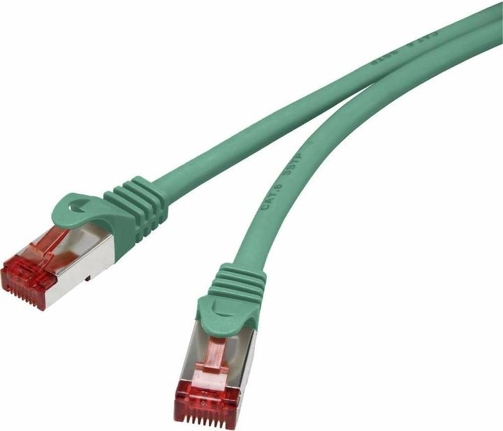 Actual product image Renkforce RF-5239500 RJ45 network cable, patch cable CAT 6 S/FTP 1.00 m Green with (S/FTP, CAT6, 1 m)