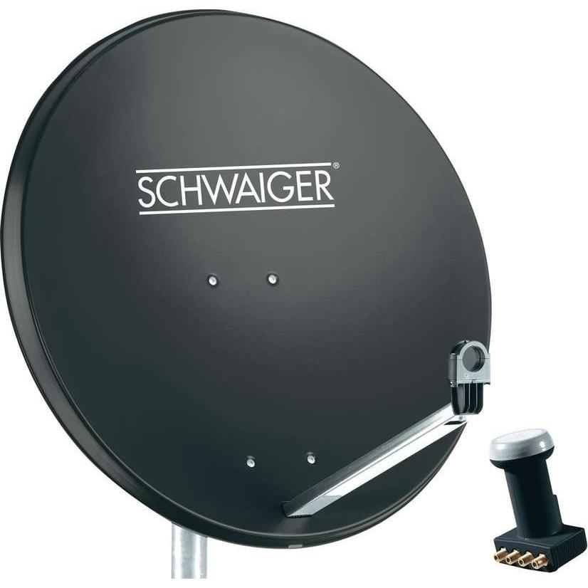 Thumbnail - Schwaiger SPI991.1SET (Parabolantenne, 38.50 dB, DVB-S / -S2), SAT Spiegel + SAT Antennen, Schwarz
