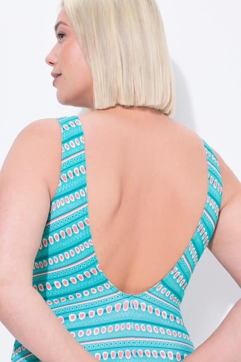 Actual product image Ulla Popken Strappy Mixed Stripe One Piece Swimsuit (46)