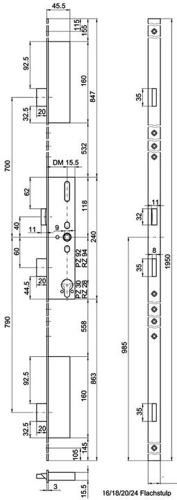 MSL Mehrpunkt-Verriegelungen FlipLock Basis 23421