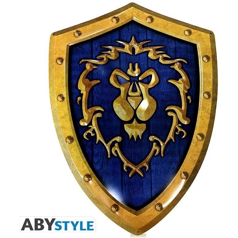 ABYstyle World of Warcraft : Metal Plate Alliance Shield (26x35), Weiteres Gaming Zubehör, Blau, Gold