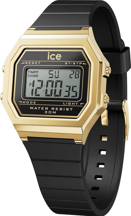 ICE Watch Ice Digit Retro Black Gold Small 022064 (Digitaluhr, Mondphasenuhr, 32 mm)