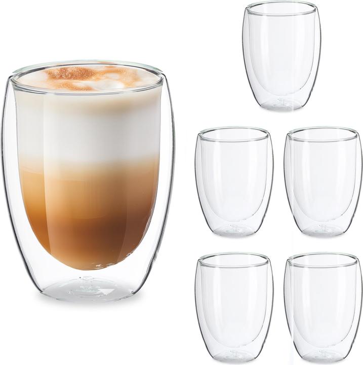Image du produit Relaxdays Verres à latte macchiato (350 ml, 6 x)
